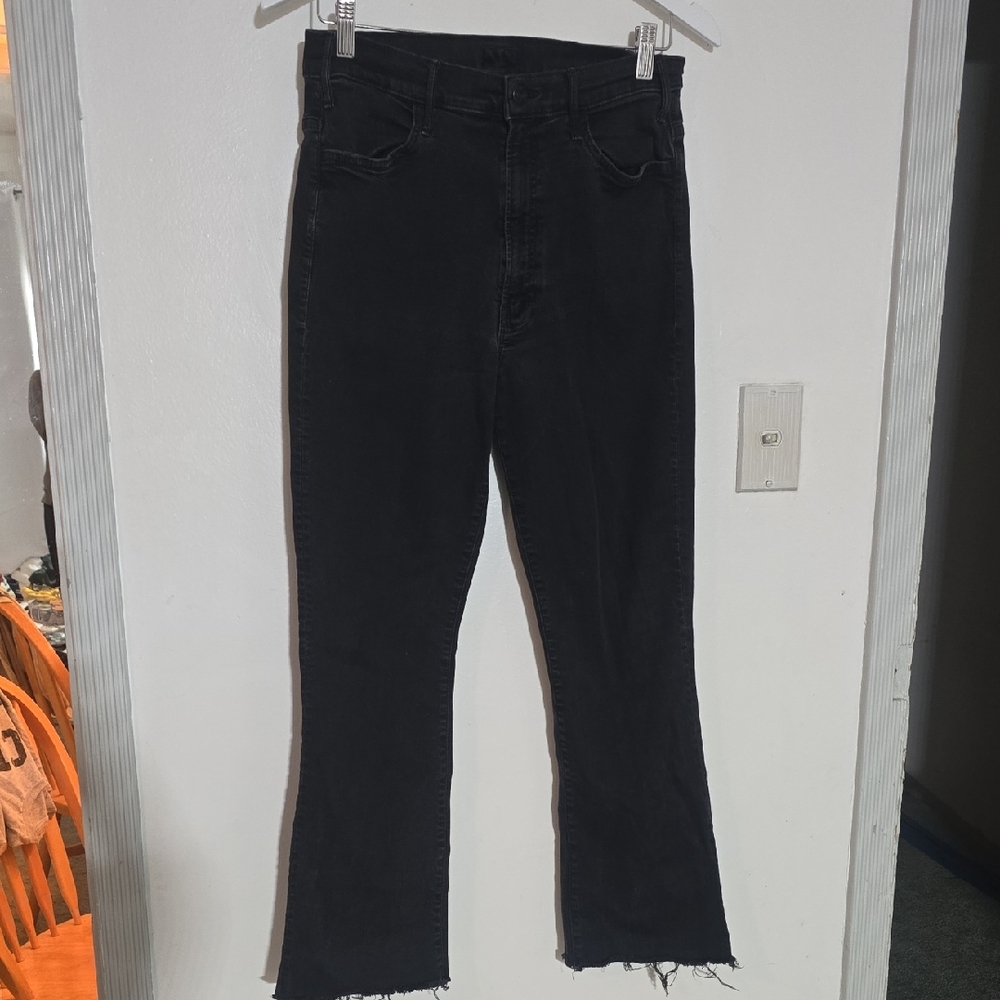 Mother Hustle Ankle Fray Size 30 Black High-Waist Women’s Jeans